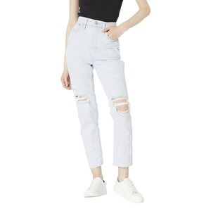 Madewell The Mom Jean Comfort Stretch Light Wash Blue High Rise Size 28